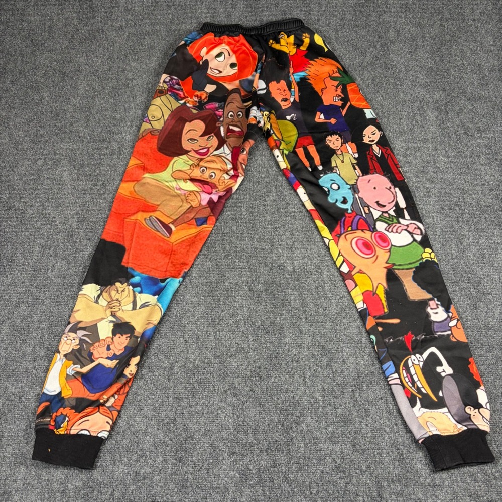 Rare Kidd Chief 90s Cartoon Joggers SpongeBob Powerpuff Girls Bevis Men L - Picture 4 of 7